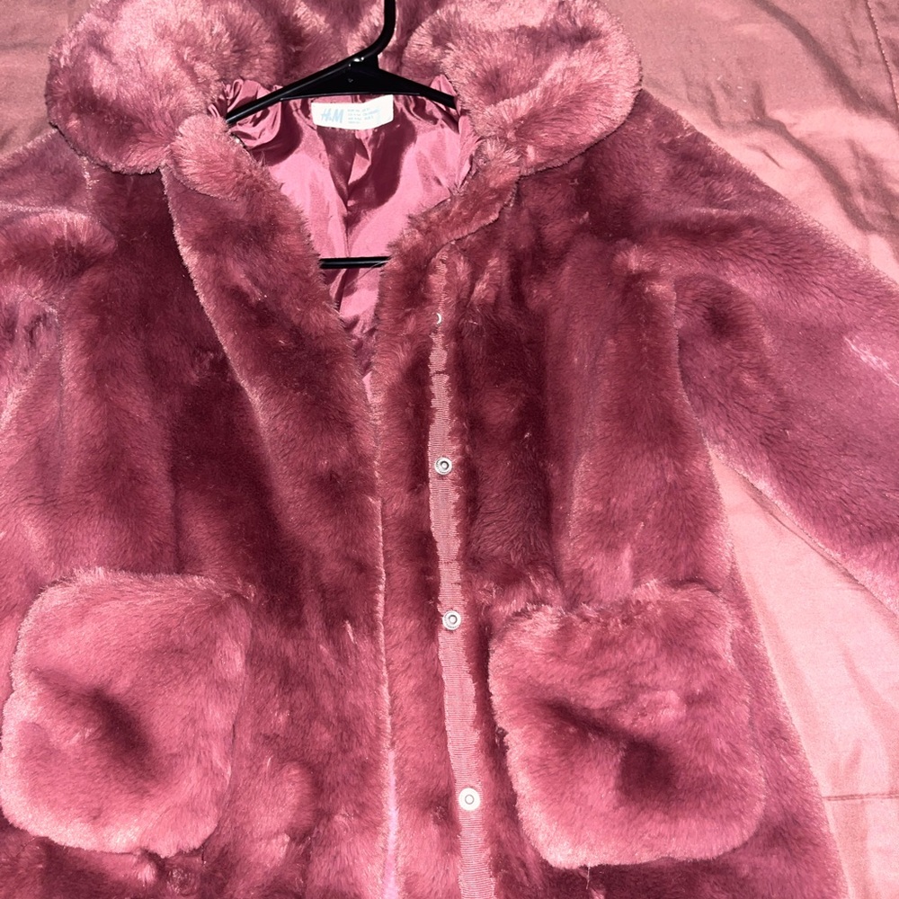Faux fur little girl coat